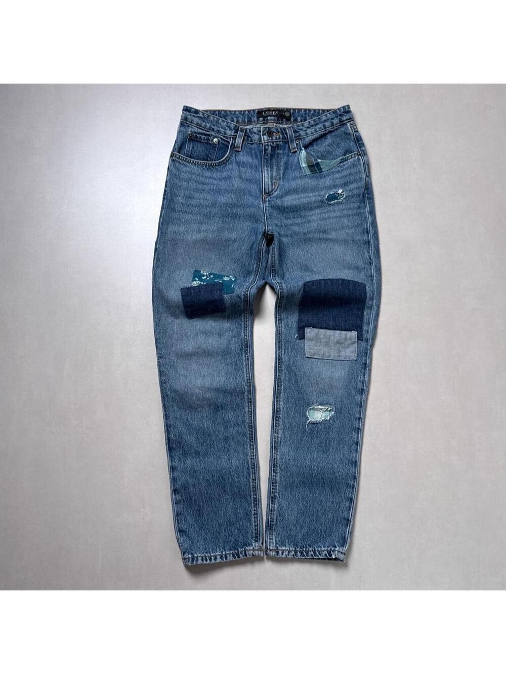 Y2K Polo Ralph Lauren Patchwork blue denim 00s jeans